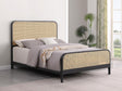Coaster Lanewood Open Cane Webbing Metal Queen Bed Black
