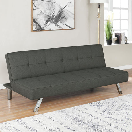 Coaster Joel Upholstered Tufted Convertible Sofa Bed Grey