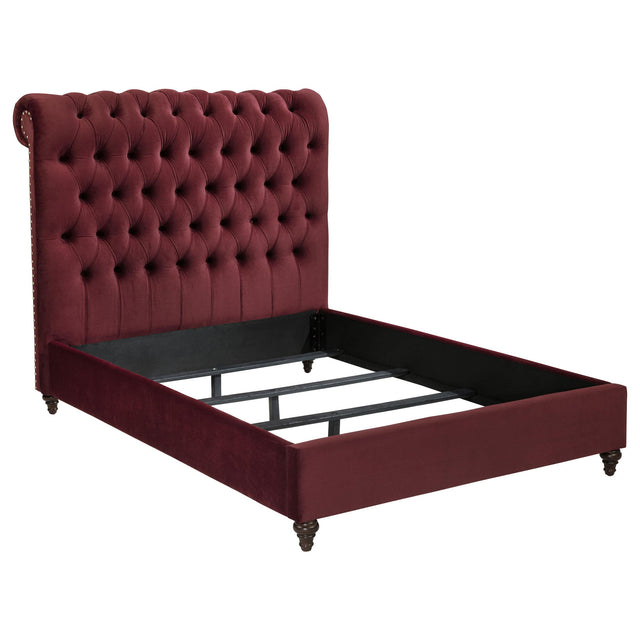 Coaster Devon 57-inch Upholstered Full Headboard Wine Red