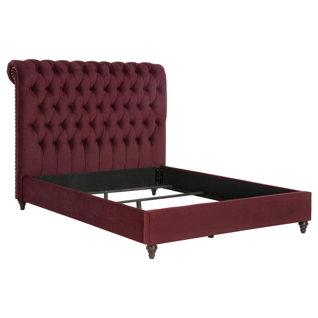 Coaster Devon 57-inch Upholstered Queen Headboard Wine Red