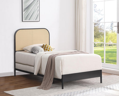 Coaster Amherst Radio Weave Rattan Metal Full Bed Black