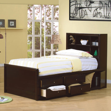 Coaster Phoenix Wood Full Storage Bookcase Bed Cappuccino