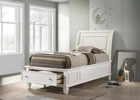 Coaster Selena Wood Twin Storage Panel Bed Cream White