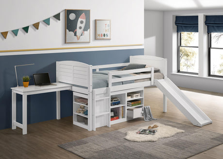 Coaster Millie Twin Workstation Loft Bed White