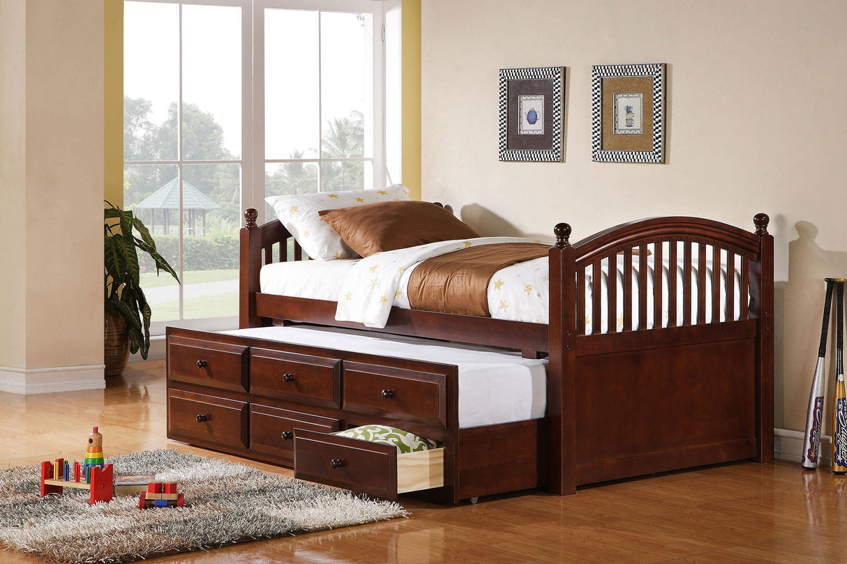 Coaster Norwood 3-drawer Twin Bed with Captains Trundle Chestnut
