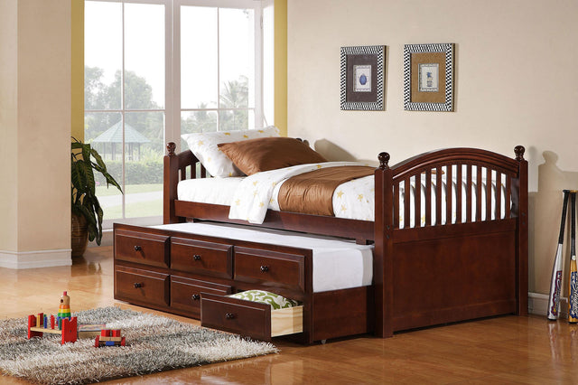 Coaster Norwood 3-drawer Twin Bed with Captains Trundle Chestnut