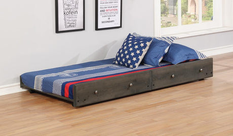 Coaster Wrangle Hill Wood Trundle with Bunkie Mattress Gun Smoke