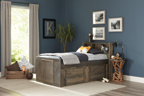 Coaster Wrangle Hill Wood Twin Storage Bookcase Bed Gunsmoke