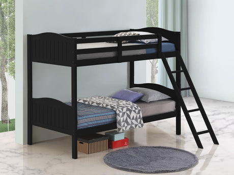 Coaster Arlo Wood Twin Over Twin Bunk Bed Black