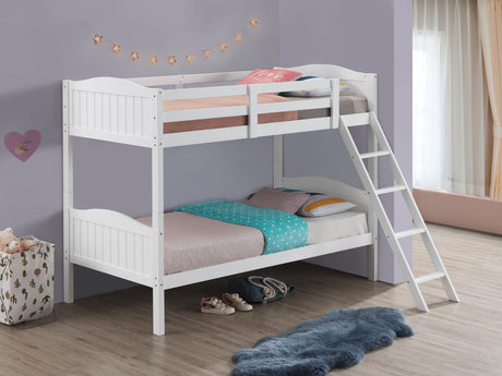 Coaster Arlo Wood Twin Over Twin Bunk Bed White
