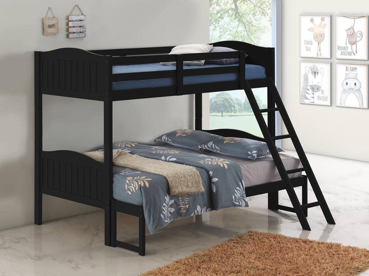 Coaster Arlo Wood Twin Over Full Bunk Bed Black