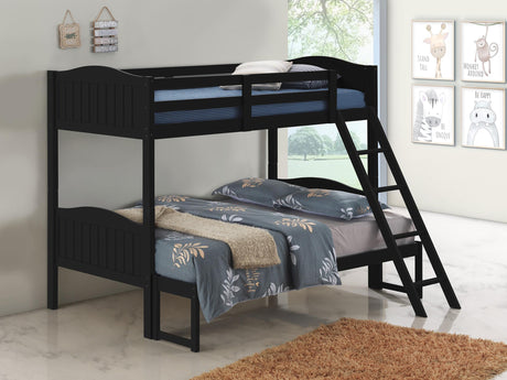 Coaster Arlo Wood Twin Over Full Bunk Bed Black