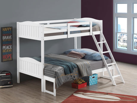 Coaster Arlo Wood Twin Over Full Bunk Bed White