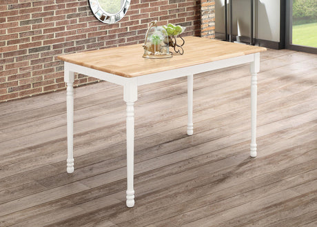 Coaster Taffee Rectangular 47-inch Solid Wood Dining Table White