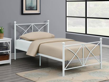 Coaster Hart Metal Twin Open Frame Bed White