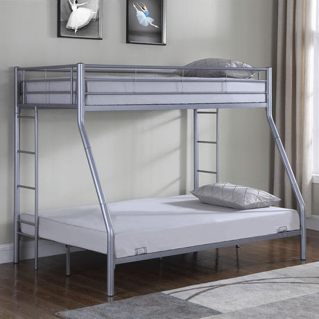 Coaster Hayward Metal Twin Over Full Bunk Bed Silver