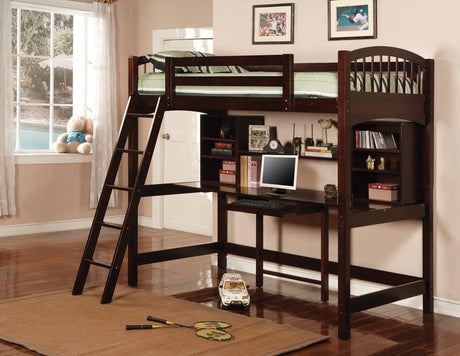 Coaster Perris Twin Workstation Loft Bed Cappuccino