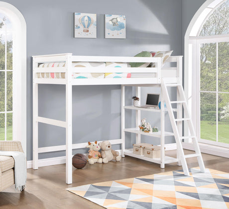 Coaster Anica 3-shelf Wood Twin Loft Bed White