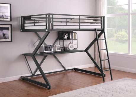 Coaster Parkview Full Workstation Loft Bed Black