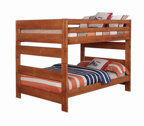 Coaster Wrangle Hill Wood Full Over Full Bunk Bed Amber Wash