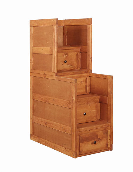 Coaster Wrangle Hill 4-drawer Stairway Chest Washed Amber