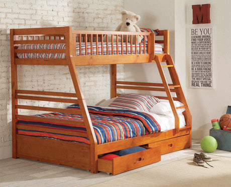 Coaster Ashton 2-drawer Wood Twin Over Full Bunk Bed Honey