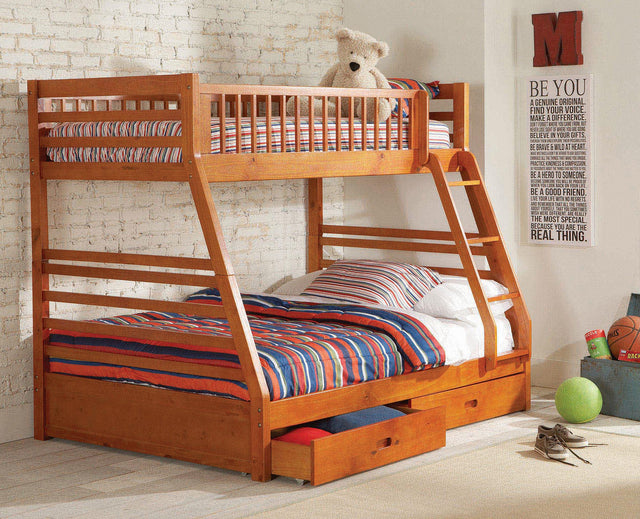 Coaster Ashton 2-drawer Wood Twin Over Full Bunk Bed Honey