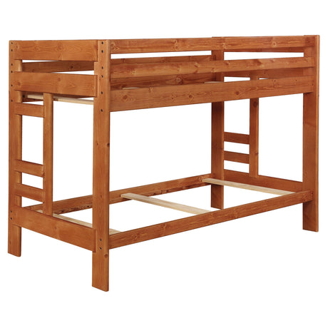 Coaster Wrangle Hill Wood Twin Over Twin Bunk Bed Amber Wash