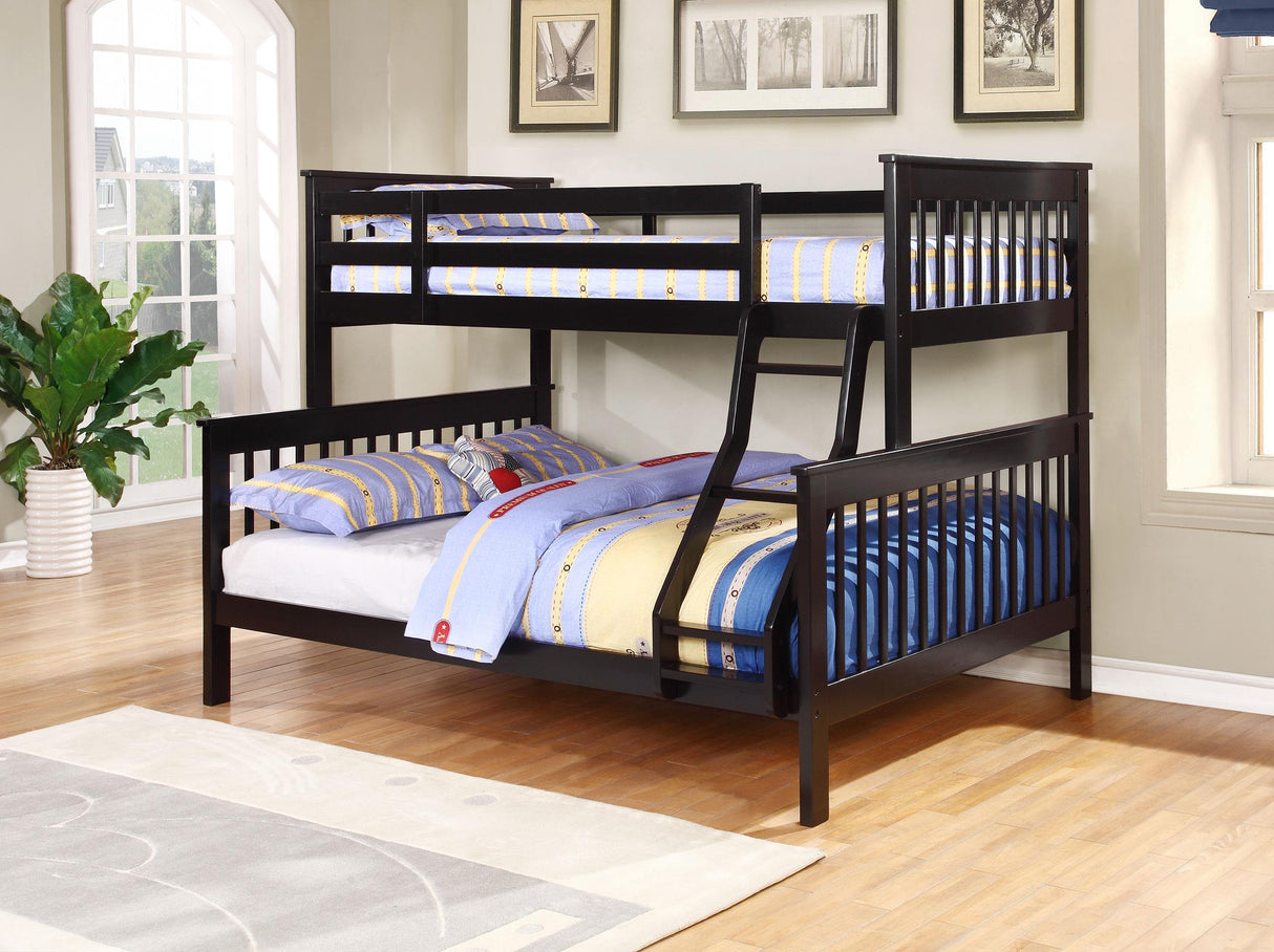 Coaster Chapman Wood Twin Over Full Bunk Bed Black