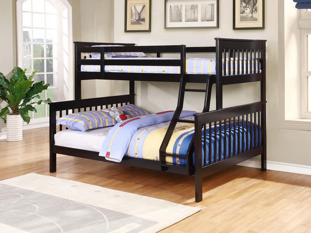 Coaster Chapman Wood Twin Over Full Bunk Bed Black