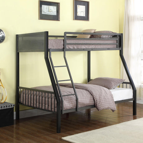 Coaster Meyers Metal Twin Over Full Bunk Bed Black