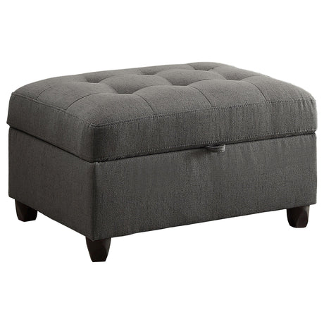 Coaster Stonenesse Rectangular Upholstered Storage Ottoman Grey