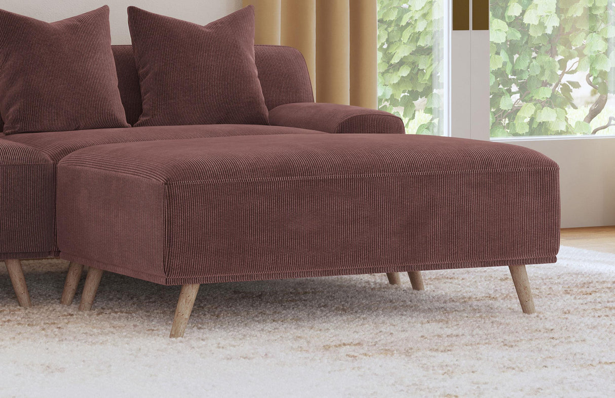 Coaster Elizabeth Corduroy Upholstered Ottoman Wine Red
