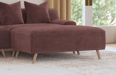 Coaster Elizabeth Corduroy Upholstered Ottoman Wine Red