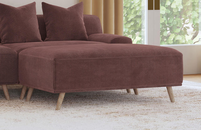 Coaster Elizabeth Corduroy Upholstered Ottoman Wine Red