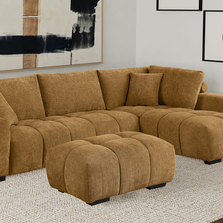 Coaster Camacho Rectangular Upholstered Tufted Ottoman Amber