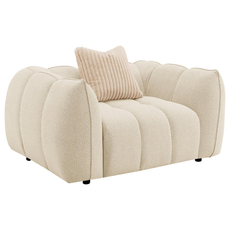 Coaster Winchester Boucle Upholstered Chair and a Half Sand Pebble