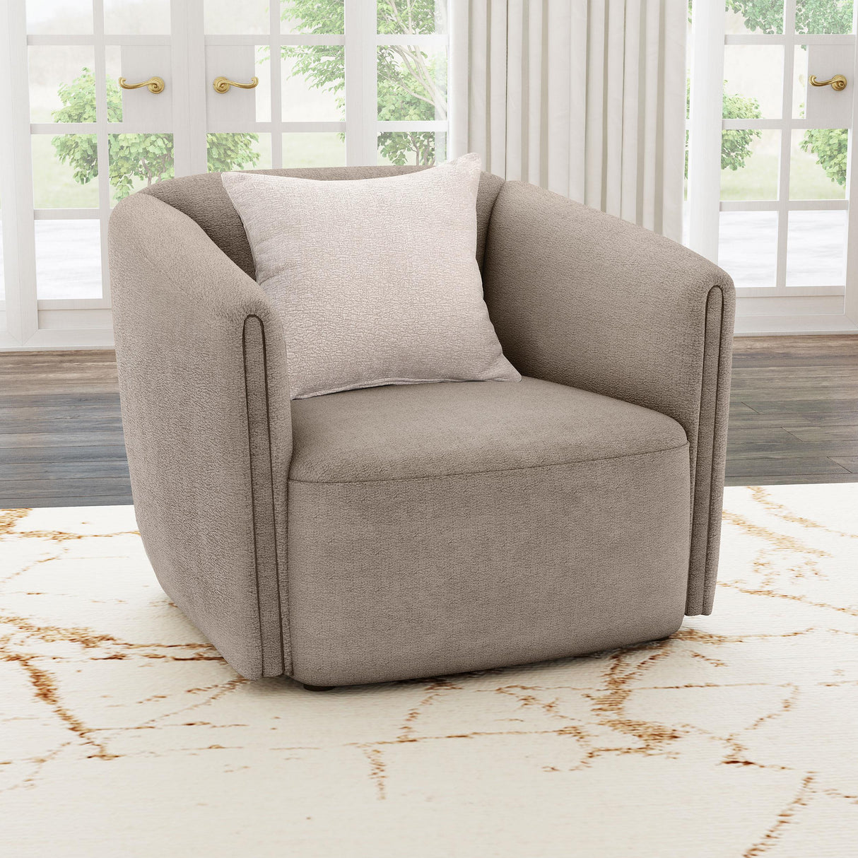 Coaster Townsend Chenille Upholstered Rolled Arm Chair Latte