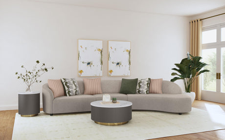 Coaster Fayette 3-piece Upholstered Sectional Sofa Greige