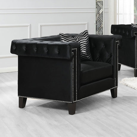 Coaster Reventlow Upholstered Track Arm Accent Chair Black