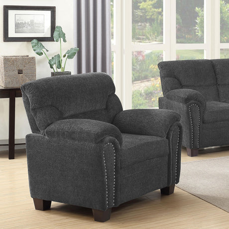 Coaster Clementine Upholstered Padded Arm Accent Chair Grey
