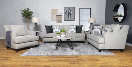 Coaster Modern Upholstered Sloped Arm Accent Chair Grey