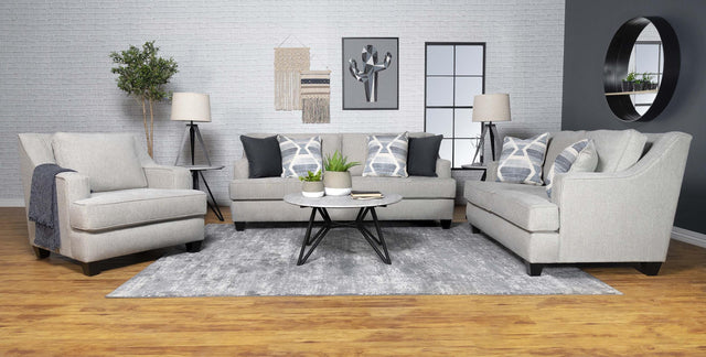 Coaster Modern Upholstered Sloped Arm Accent Chair Grey