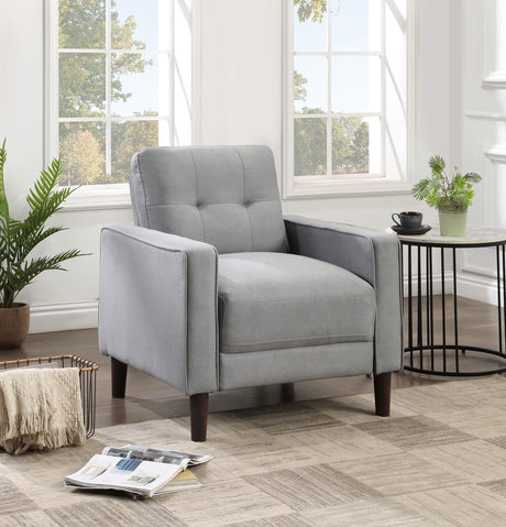 Coaster Bowen Upholstered Track Arm Tufted Accent Chair Grey