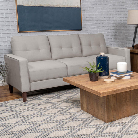 Coaster Bowen Upholstered Track Arm Tufted Sofa Beige