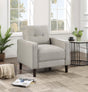 Coaster Bowen Upholstered Track Arm Tufted Accent Chair Beige