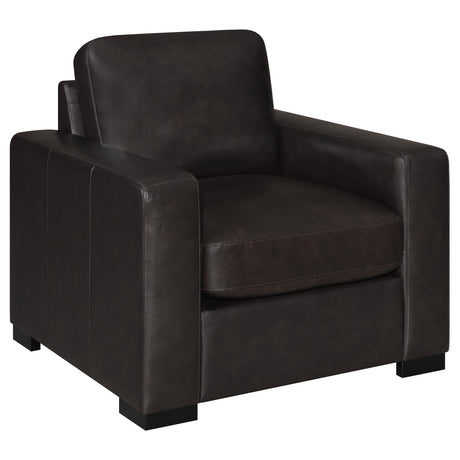 Coaster Boardmead Upholstered Track Arm Accent Chair Dark Brown