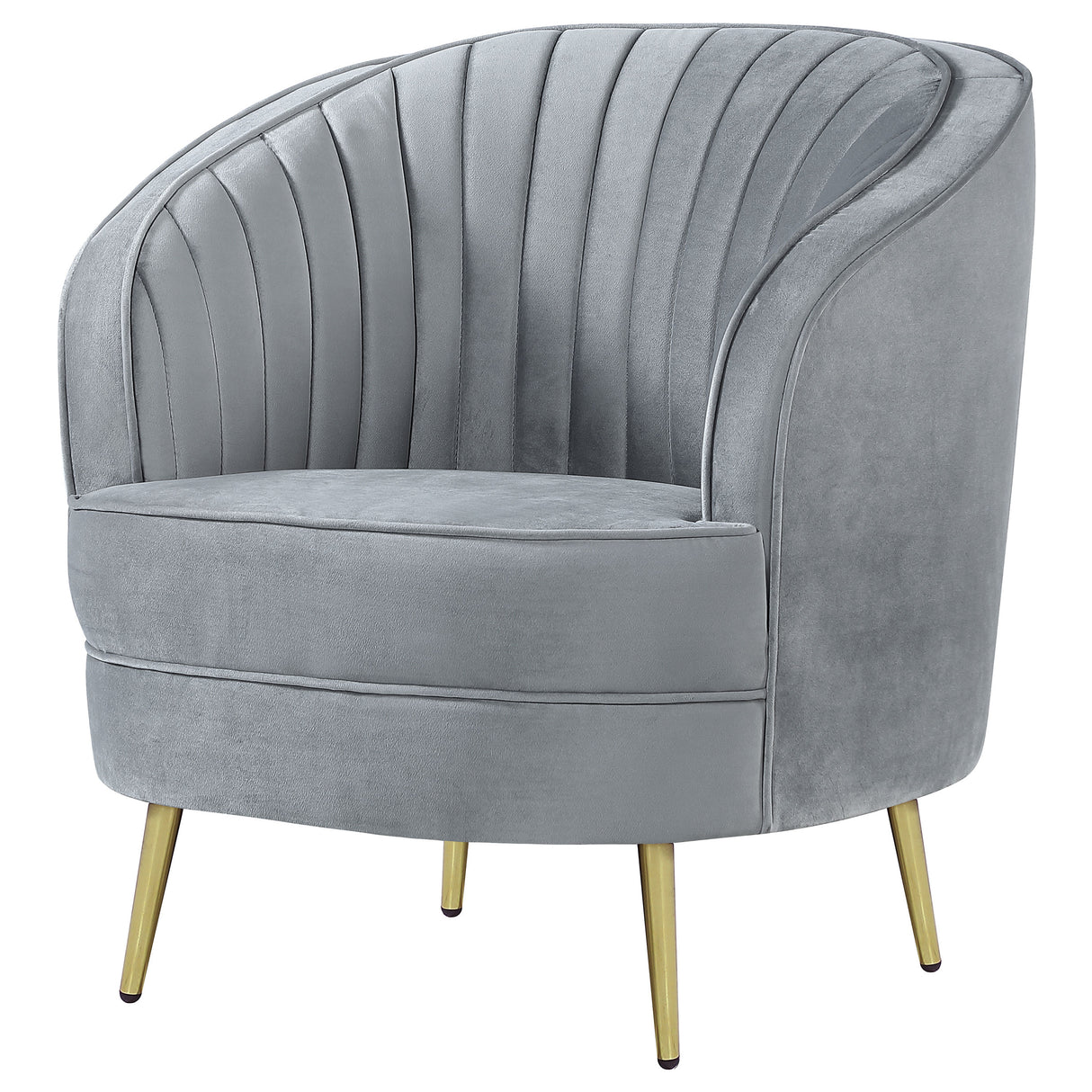 Sophia Upholstered Channel Tufted Sofa Set Grey