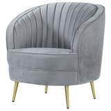 Sophia Upholstered Channel Tufted Sofa Set Grey
