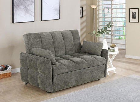 Coaster Cotswold Upholstered Convertible Sleeper Sofa Bed Dark Grey